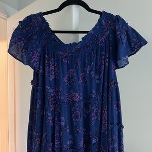 FREE PEOPLE TIERED OFF THE SHOULDER MAXI DRESS